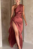 SilkSway™ – One Shoulder Drape Slit Maxi Dress