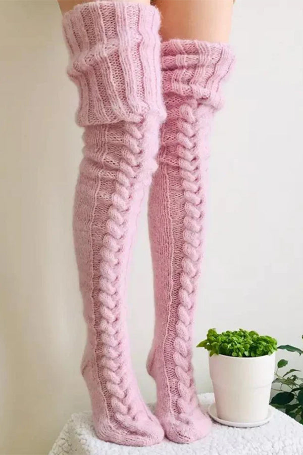 KnitWarm™ – Knee Length Cable Knitted Ladies Socks