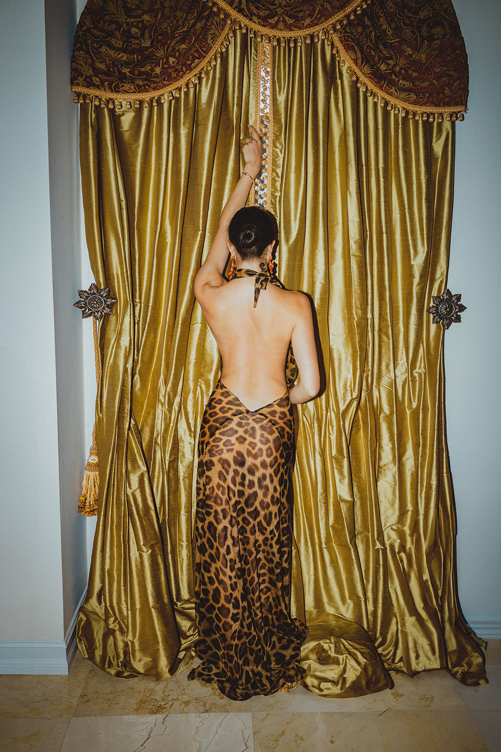 WildGrace™ – Leopard Print Halter Maxi Dress